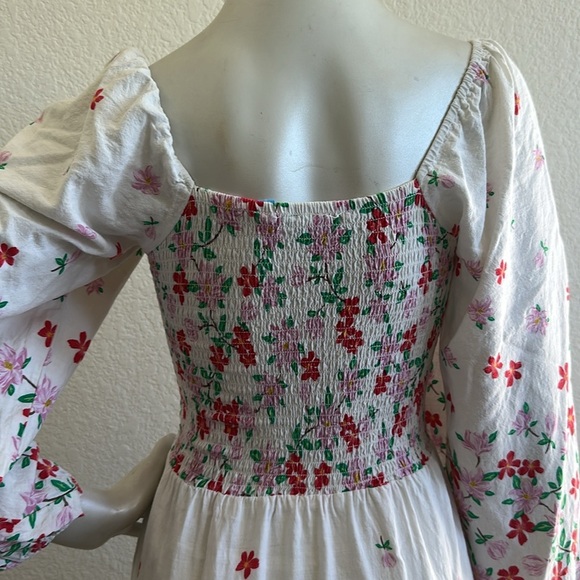 DRAPER JAMES RSVP Smocked Long Sleeve Midi Dress - Picture 9 of 10